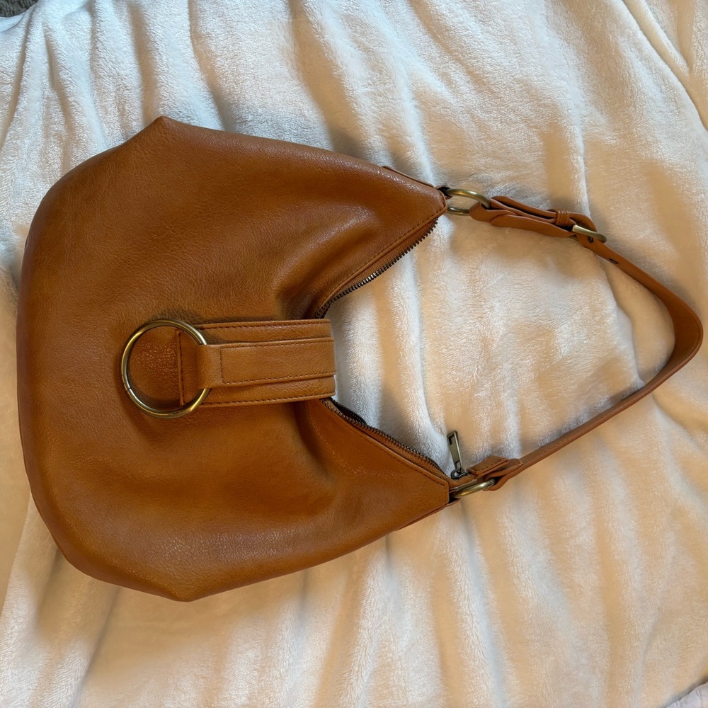 Elegant Brown Leather Hobo Bag
